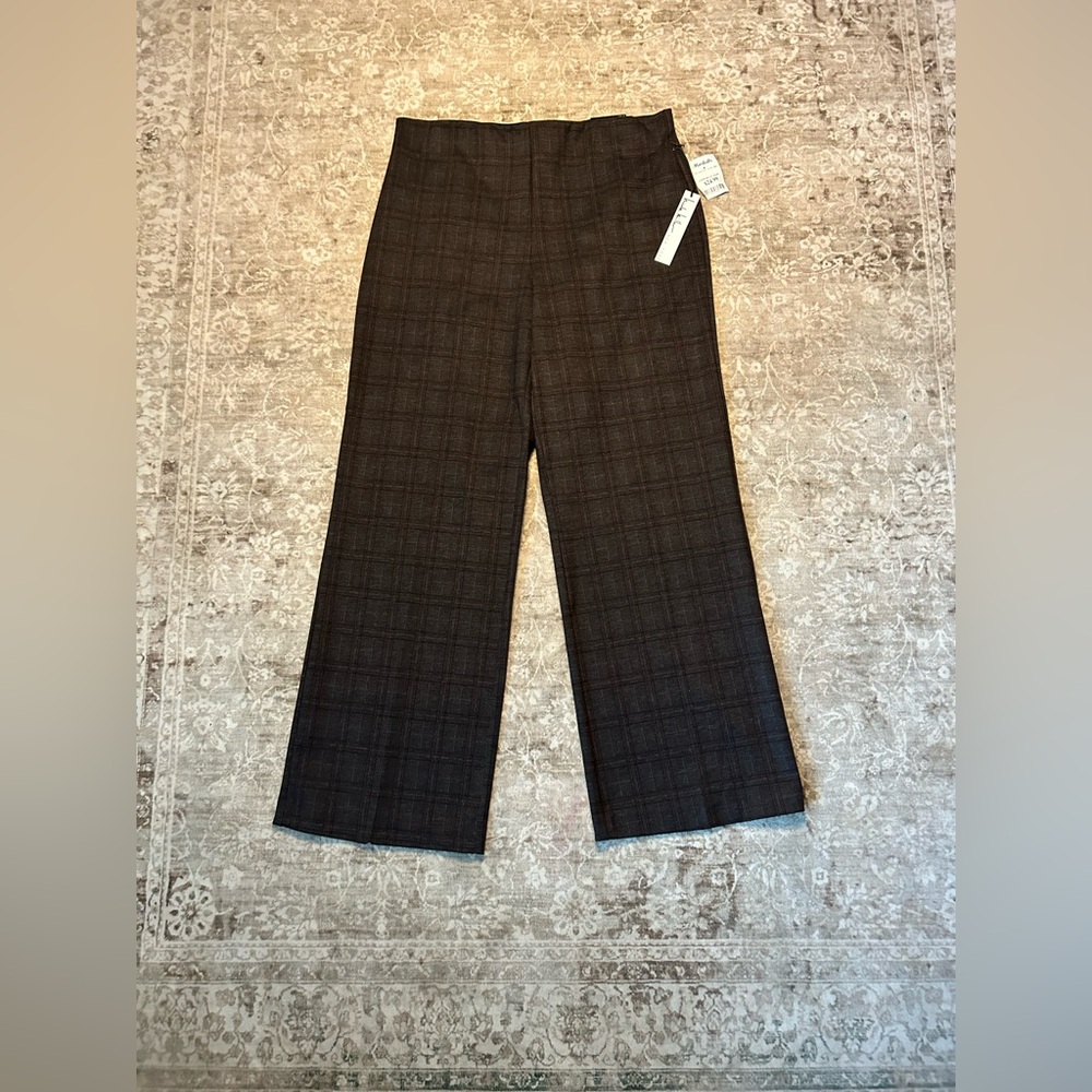 Nicole Miller Brown Plaid Boot Cut Pants